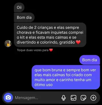 Print de conversa com depoimento de cliente