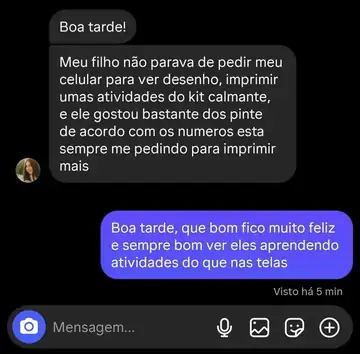 Print de conversa com depoimento de cliente