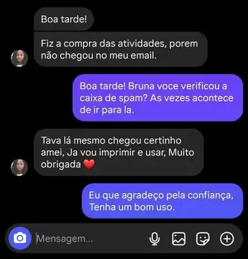 Print de conversa com depoimento de cliente